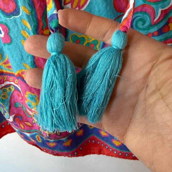 Talbots Multicolor abstract print babydoll blouse size XL - Picture 4 of 10